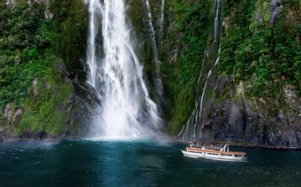 Stirling Falls at Milford Sound in South Island of New Zealand