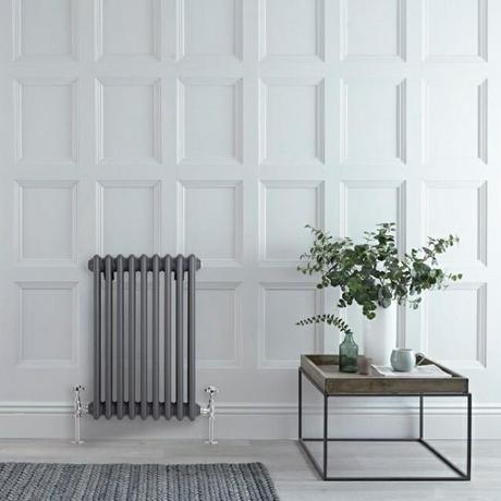 Milano Windsor - Horizontal Triple Column Anthracite Traditional Cast Iron Style Radiator - 600mm x 425mm