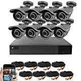 Best Vision 16CH 4-in-1 HD DVR CCTV Security Camera System (1TB WD HDD), 8pcs High Definition Outdoor Surveillance Cameras with Night Vision - DIY Kit, App for Smartphone Remote Monitoring