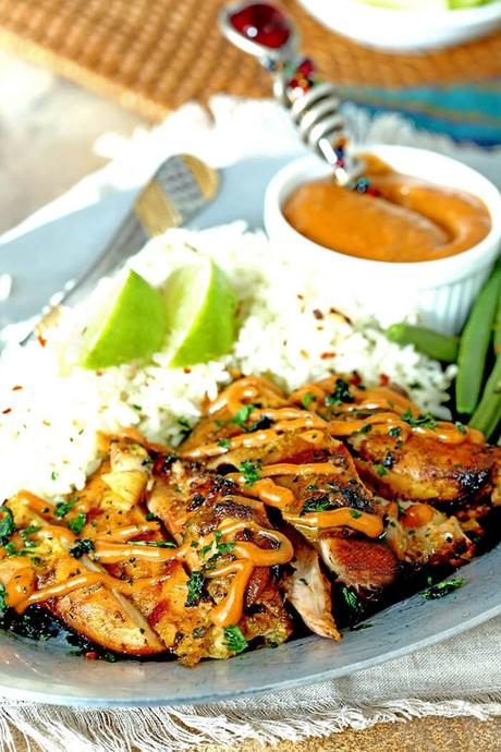 Grilled Chicken Satay with Peanut Sauce