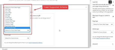 yoast supported schema types