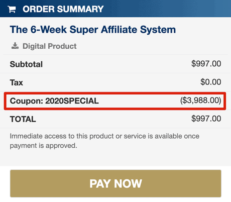 super affiliate system discount