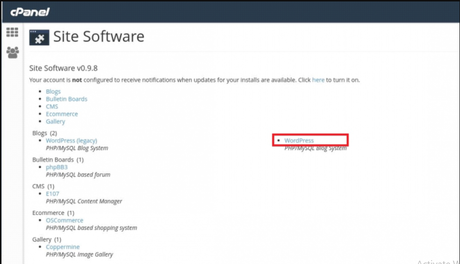 WordPress cPanel