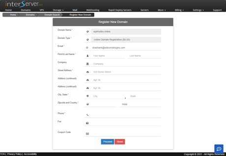 web hosting and register a domain name