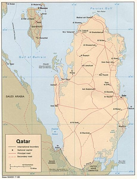 The 2022 fifa world cup is scheduled to take place in qatar from 21 november to 18 december 2022. Detailed Road Map Of Qatar Qatar Detailed Road Map Vidiani Com Maps Of All Countries In One Place