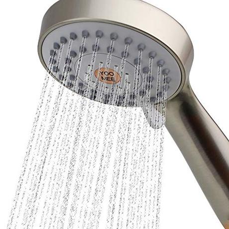 High Pressure Handheld Shower Head with Powerful Shower Spray against Low Pressure Water Supply Pipeline, Multi-functions, w/ 79'' Hose, Bracket, Flow Regulator, Brushed Nickel Finish