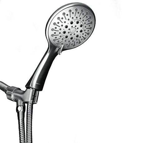 ShowerMaxx, Elite Series, 6 Spray Settings 5 inch Hand Held Shower Head, Extra Long Stainless Steel Hose, MAXX-imize Your Shower with Handheld Showerhead in Polished Chrome Finish