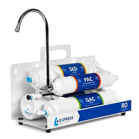 Express Water EZRO5 Countertop Reverse Osmosis Water Filtration System, Simple Set Up Faucet Filter, White