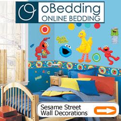 Sesame Street & Elmo Bedding and Wall Decorations