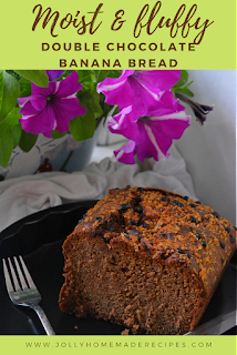 Double Chocolate Banana Bread | Chocolate Banana Bread | Healthy Whole Wheat Banana Bread