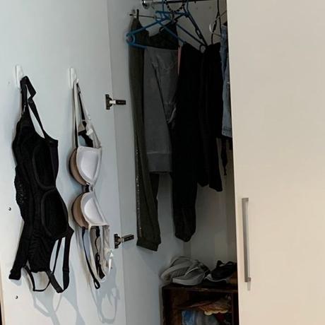 How to store bras - hang them on a hook