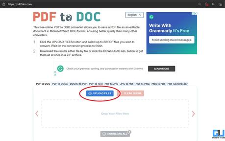 PDF to Doc Online