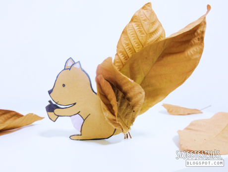 How to make squirrel from cardboard and leaves | DIY cardboard squirrel | 自制纸皮松鼠 ｜ 纸皮松鼠教学