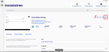 cPanel Individual site