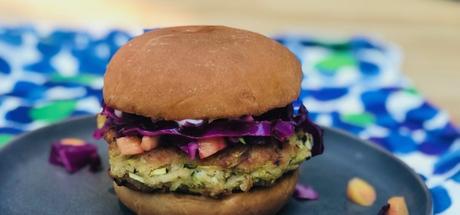 West African Fonio Burgers with Mango Cabbage Slaw & Chermoula Sauce3 min read