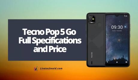 Tecno Pop 5 Go Full Specifications and Price