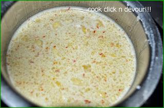 Badam kheer(Sweetened milk with whole almonds)