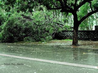 Impact of Phailin cyclone in Ranchi city of India.