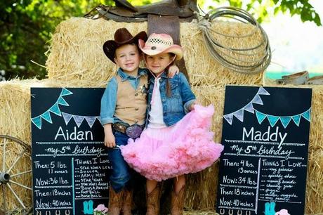 A Vintage  Cowboy and Cowgirl Western Themed party for five year old Twins by Jackie from Jack and Kate