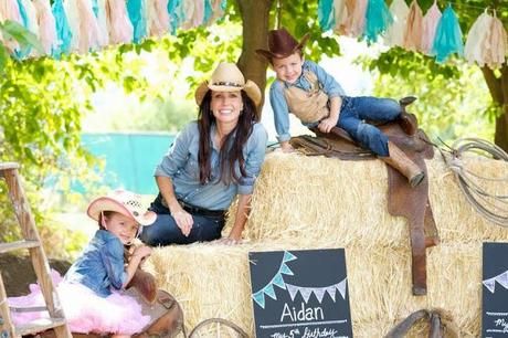 A Vintage  Cowboy and Cowgirl Western Themed party for five year old Twins by Jackie from Jack and Kate