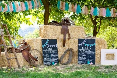 A Vintage  Cowboy and Cowgirl Western Themed party for five year old Twins by Jackie from Jack and Kate