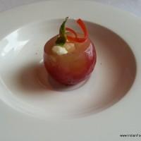 Amuse bouche of grape and cream