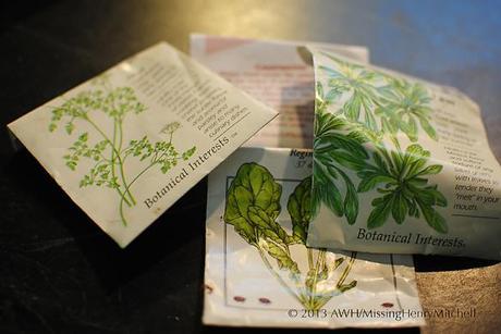 seed packets of winter veg