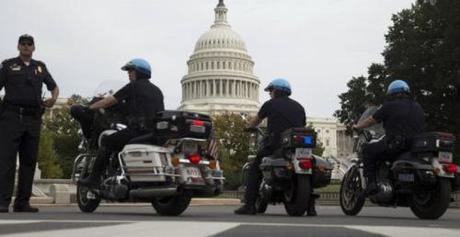 Capitol Police in Blue Helmets