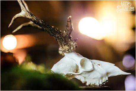 skull with antlers alternative wedding theme 
