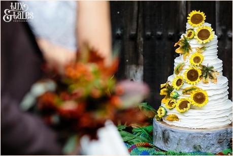 sunflower wedding cake 