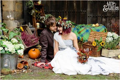 pumpkins and sunflowers wedding photography 