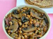 Black-Eyed Peas With Mushroom Lobhiya Khumb Masala Side Dish Roti