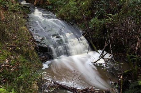 waterfall on tramline track otways