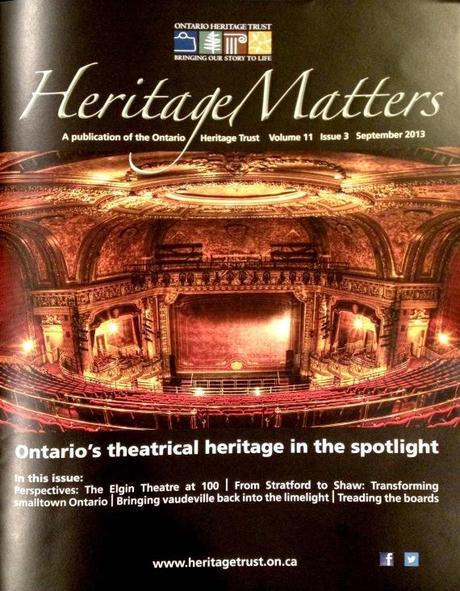 Elgin Theatre, WinterGarden Theatre, Heritage Matters, Brochure Cover, Ontario Heritage Trust, Edith Levy Photography,