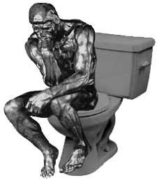 The Thinker on the toilet