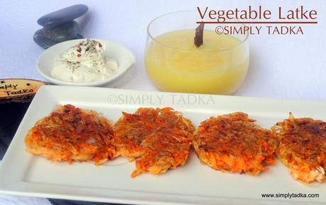 Vegetable Latke with Apple Sauce and Sour Cream