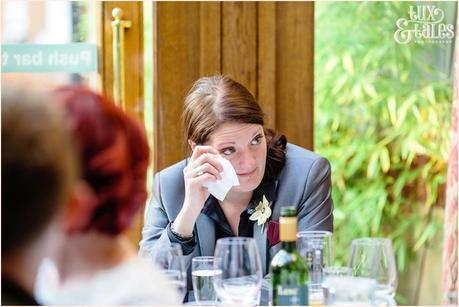 Female best man cries during speeches