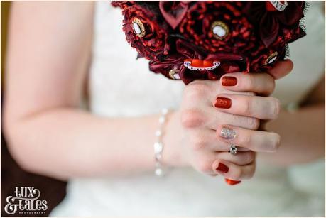 Funky red and silver wedding nail varnish polish 