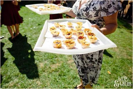 wedding canapes at garden wedding