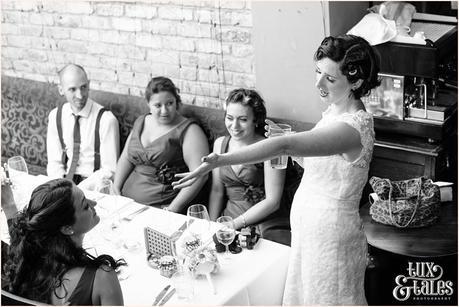 Bride gives speech at wedding