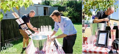 Groom prepares for wedding with red details