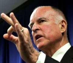 Jerry Brown masturbatory gesture