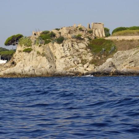 Castle ruins along the Mediterranean coast in Catalunya