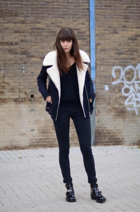 outfit oversized shearling topshop coat