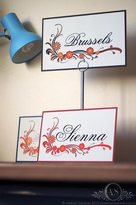 3 Sienna floral wedding table names