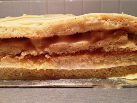 opera cake trimmed layers buttercream caramel dulce de leche apple white chocolte