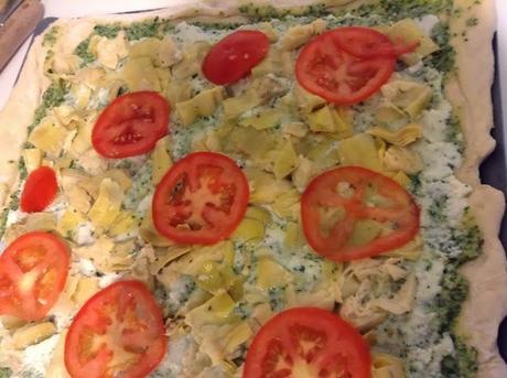 Homemade Pizza Night! Spinach and Artichoke Pesto Pizza