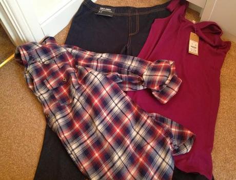 clothes from newlook, jeggings, and t-shirt top, and checked shirt
