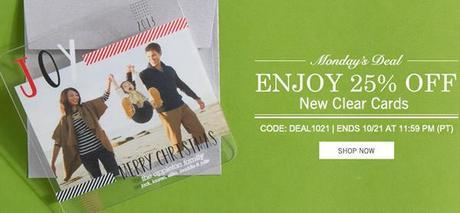 Tiny Prints Five Days of Deals:  Monday - 25% Off New Clear Cards