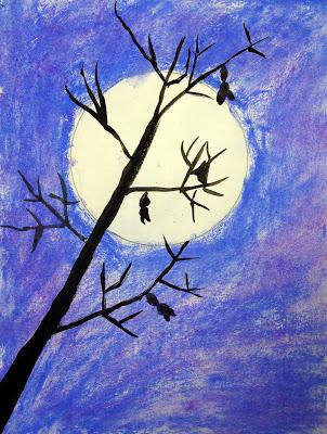 Moon and Tree Silhouette